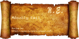 Mészöly Emil névjegykártya