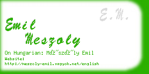 emil meszoly business card